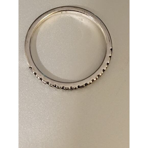 Sterling Silver Black Spinel Eternity Ring 6.25 - Picture 7 of 7